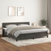 vidaXL Posteľný rám boxspring s matracom tmavosivý 200x200 cm zamat
