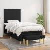 vidaXL Posteľný rám boxspring s matracom čierny 90x190 cm látka