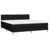 vidaXL Posteľný rám boxspring s matracom čierny 180x200 cm látka