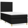 vidaXL Posteľný rám boxspring s matracom čierny 90x190 cm látka