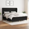 vidaXL Posteľný rám boxspring s matracom čierny 180x200 cm látka