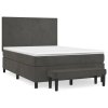 vidaXL Posteľný rám boxspring s matracom tmavosivý 140x190 cm zamat