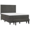 vidaXL Posteľný rám boxspring s matracom tmavosivý 140x190 cm zamat