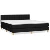 vidaXL Posteľný rám boxspring s matracom čierny 180x200 cm látka