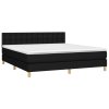 vidaXL Posteľný rám boxspring s matracom čierny 180x200 cm látka