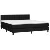 vidaXL Posteľný rám boxspring s matracom čierny 180x200 cm látka