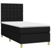 vidaXL Posteľný rám boxspring s matracom čierny 90x190 cm látka