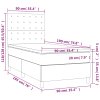 vidaXL Posteľný rám boxspring s matracom krémový 90x190 cm látka