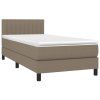 vidaXL Posteľný rám boxsping s matracom sivohnedý 80x200 cm látka