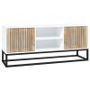 vidaXL TV skrinka biela 105x30x45 cm kompozitné drevo a železo