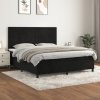 vidaXL Posteľný rám boxspring s matracom čierny 180x200 cm zamat