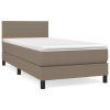 vidaXL Posteľný rám boxspring s matracom sivohnedý 90x190 cm látka