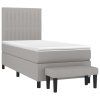 vidaXL Posteľný rám boxsping s matracom bledosivý 90x200 cm látka