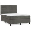 vidaXL Posteľný rám boxspring s matracom tmavosivý 140x190 cm zamat