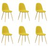 vidaXL Jedálenské stoličky 6 ks horčicovo-žlté zamat