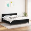 vidaXL Posteľný rám boxspring s matracom čierny 180x200 cm látka