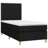 vidaXL Posteľný rám boxspring s matracom čierny 90x190 cm látka