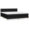 vidaXL Posteľný rám boxspring s matracom čierny 180x200 cm látka