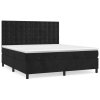 vidaXL Posteľný rám boxspring s matracom čierny 180x200 cm zamat
