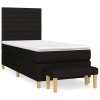 vidaXL Posteľný rám boxspring s matracom čierny 90x190 cm látka