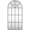 vidaXL Nástenné zrkadlo čierne 50x100 cm oblúkové železné
