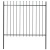 vidaXL Záhradný plot so špicatými vrchmi čierny oceľový 1,7x1,5 m