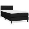 vidaXL Posteľný rám boxspring s matracom čierny 90x200 cm látka