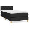 vidaXL Posteľný rám boxspring s matracom čierny 90x200 cm látka