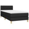 vidaXL Posteľný rám boxspring s matracom čierny 90x200 cm látka