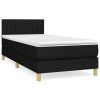 vidaXL Posteľný rám boxspring s matracom čierny 90x200 cm látka