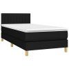 vidaXL Posteľný rám boxspring s matracom čierny 90x200 cm látka
