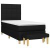 vidaXL Posteľný rám boxspring s matracom čierny 90x200 cm látka