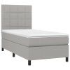 vidaXL Posteľný rám boxsping s matracom bledosivý 90x200 cm látka