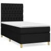 vidaXL Posteľný rám boxspring s matracom čierny 90x200 cm látka
