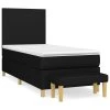 vidaXL Posteľný rám boxspring s matracom čierny 90x200 cm látka