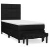 vidaXL Posteľný rám boxspring s matracom čierny 90x200 cm látka