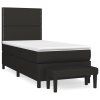 vidaXL Posteľný rám boxspring s matracom čierny 90x200 cm látka