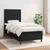 vidaXL Posteľný rám boxspring s matracom čierny 90x200 cm látka