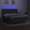 vidaXL Posteľ boxsping s matracom a LED tmavosivá 180x200 cm látka