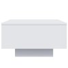 vidaXL Konferenčný stolík s LED svetlami biely 55x55x31 cm