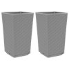 vidaXL Záhradné kvetináče 2 ks, svetlosivé 32,5x32,5x57 cm, PP