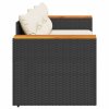 vidaXL Záhradná pohovka s vankúšmi 3-miestna čierna polyratan
