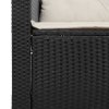 vidaXL Záhradná pohovka s vankúšmi 3-miestna čierna polyratan