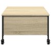 vidaXL Konferenčný stolík+kolieska, sonoma 91x55x34cm kompozitné drevo
