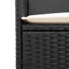 vidaXL Záhradné stoličky s vankúšmi 2 ks čierne polyratan a masív