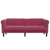 vidaXL 3-miestna pohovka vínovo-červená zamat