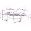 vidaXL Posteľný rám s čelom biely 150x200cm borovicový masív