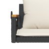 vidaXL Hojdacia lavica s vankúšmi čierna 109x62x40 cm polyratan