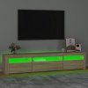 vidaXL TV skrinka s LED svetlami dub sonoma 195x35x40 cm