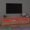 vidaXL TV skrinka s LED svetlami dub sonoma 195x35x40 cm